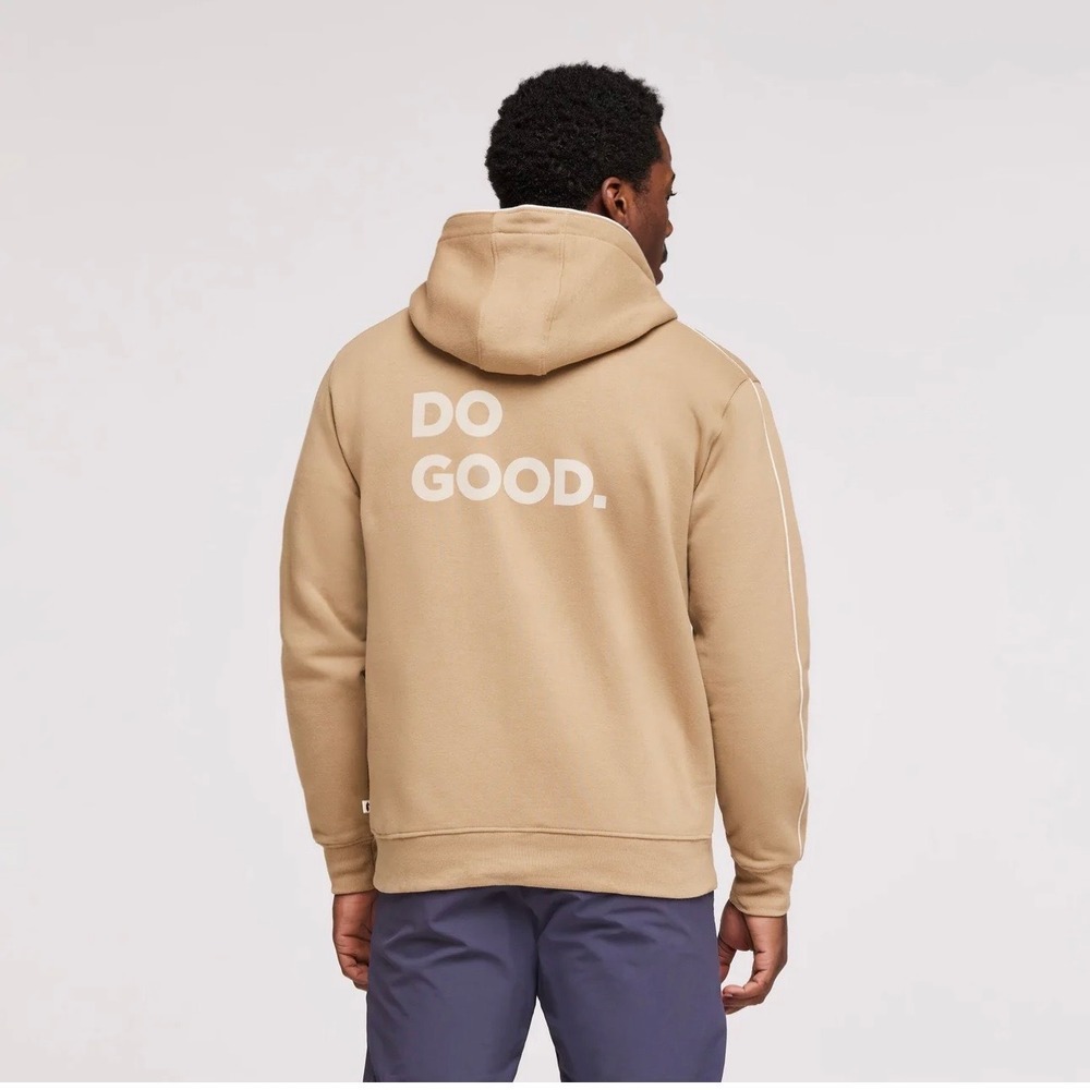 Cotopaxi Men's Do Good Full Zip Hoodie Tan Cascara Organic Cotton Fleece Size M